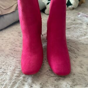 Women's Pink Suede Boots by sugar